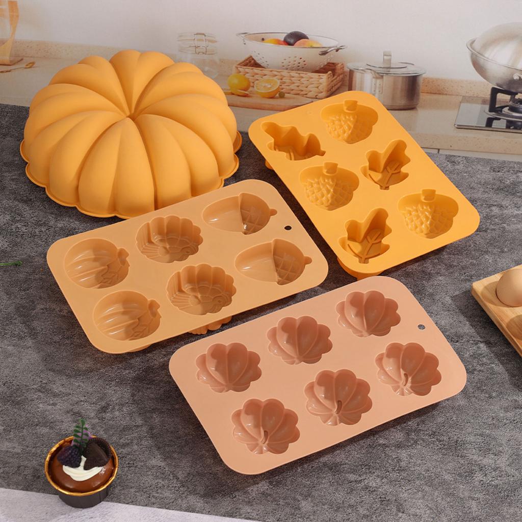 Silicone Chocolate Moulds Pinecone Candy Molds Fondant Cake Cupcakes Decorating Pumpkin Baking Mould for Sugarcrafts DIY