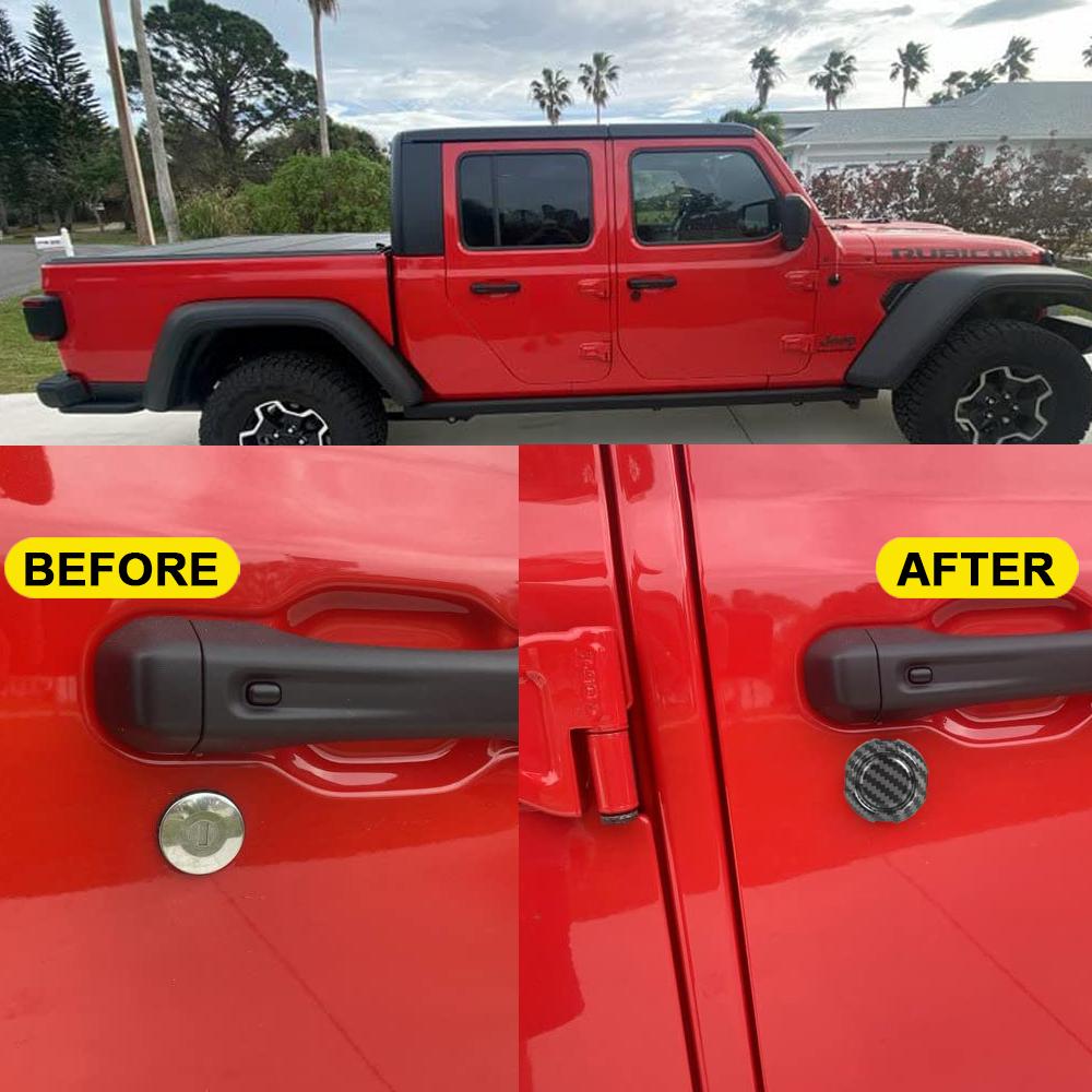 Car Door Lock Keyhole Cover Security Protection Cap For Jeep Wrangler JL Gladiator JT 2018-2025 Key Socket Decoration Decal