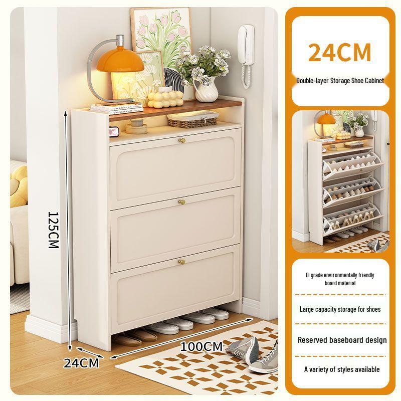 Ultra-Thin Wall-Mounted Shoe Cabinet for Entryway