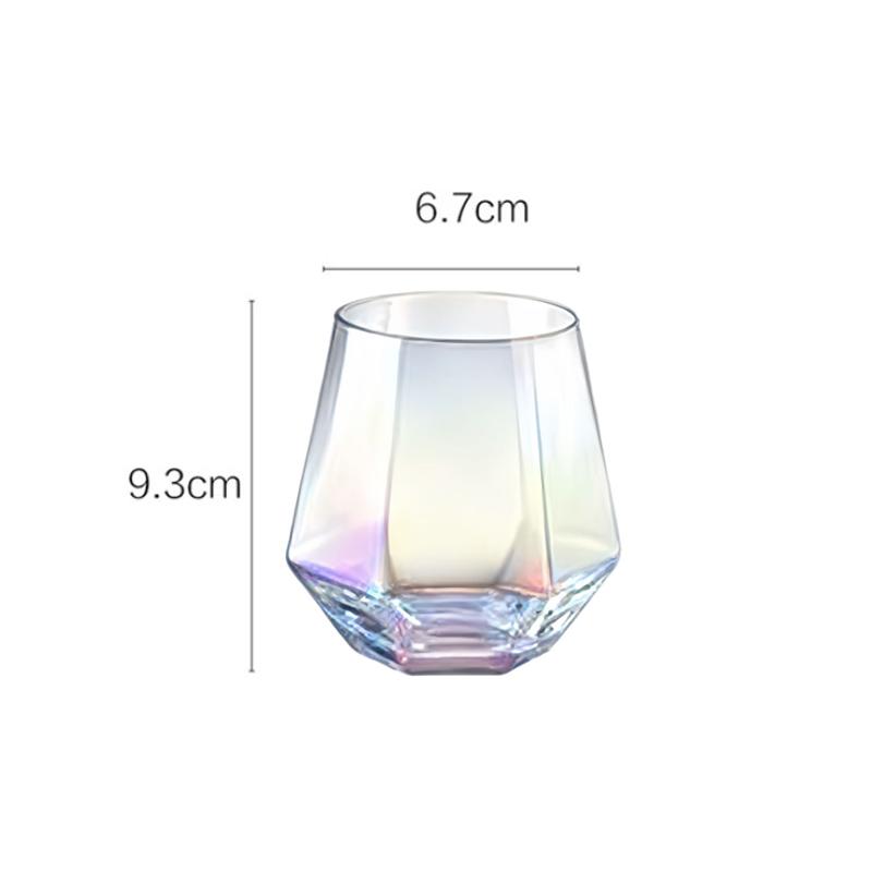 Hexagonal Colorful Cup Transparent Drinkware Household Juice Cup Creative Stylish Whiskey Glass Suitable for Giving To Friends