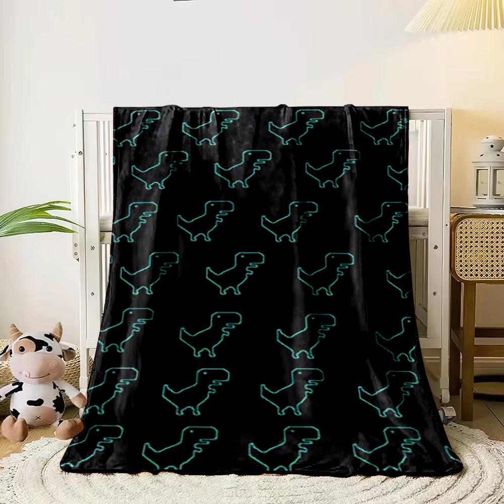 Glow Dinosaur Pattern Blanket Design Flannel blanket for bedroom, living room, sofa, and nap sofas.