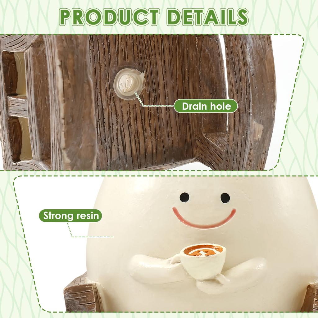 Lächeln Gesicht Pflanzgefäß für Zimmerpflanze Schaukelstuhl Pflanztopf mit Abzugsloch Lustiger kleiner Topf für Innen Außen Heimdeko Neu