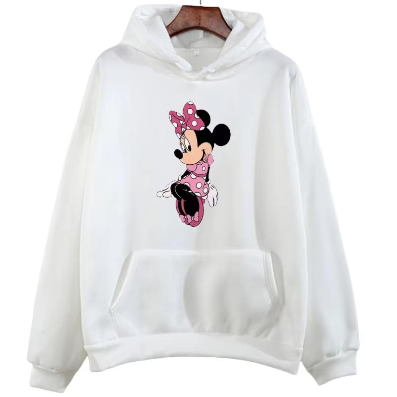 Minnie Mouse Print Hoodie Kawaiii Men's and Women's Disney Sweatshirt Autumn Fashion Comfortable Casual O-neck Streetwear Jumper