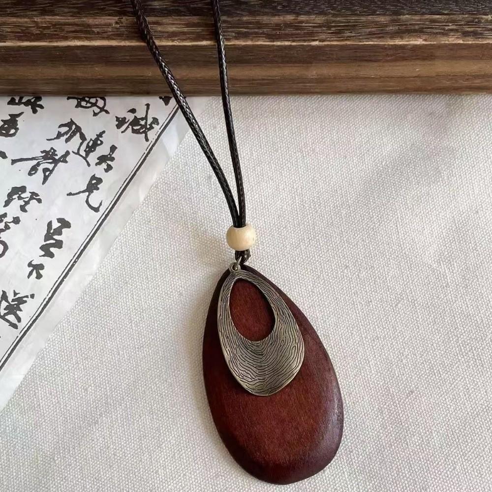 

Boho Pendant Necklace Long Clothing Pendant Vintage Sweater Chain Party Decors B