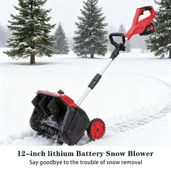 Shenxin 12-Inch Rechargeable Brushless Snow Sweeper with Digital Display