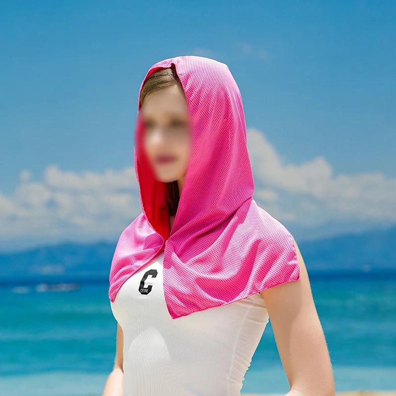 Cooling Hoodie Towel - UV Protection, Quick Drying, Perfect for Sports, Camping, Workouts, Cycling, Golf, Running, Hiking