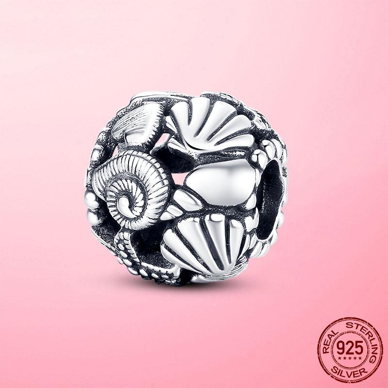 Медный подвесной шарм Звезда Морская раковина Дельфин Бусины Подходит для оригинального браслета Pandora Медь Летняя коллекция Украшения