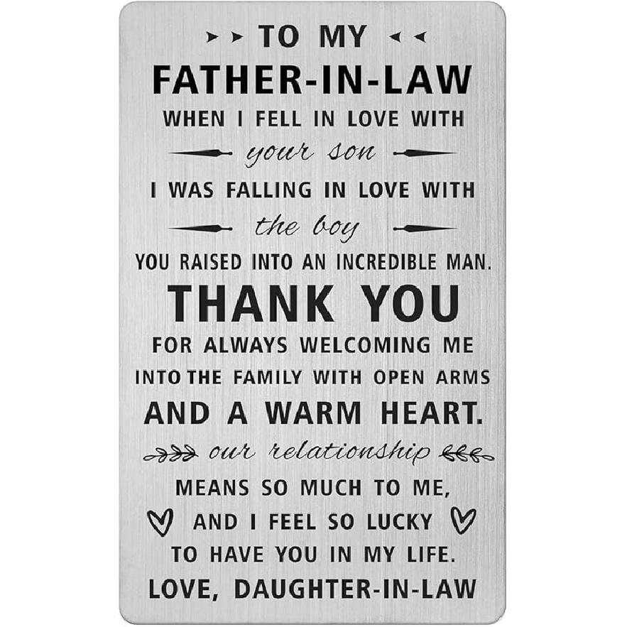 Yobent Father In Law Gift from Son In Law, Wallet Card for Father-In-Law from Groom, Father of The Bride Gifts, Unique Father In Law Wedding Day Father-in-law from Daught