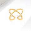 Minimalist Micro Paved Zircon Cross Geometric Open Ring Luxury Personalized High End Fashion Jewelry For Women
