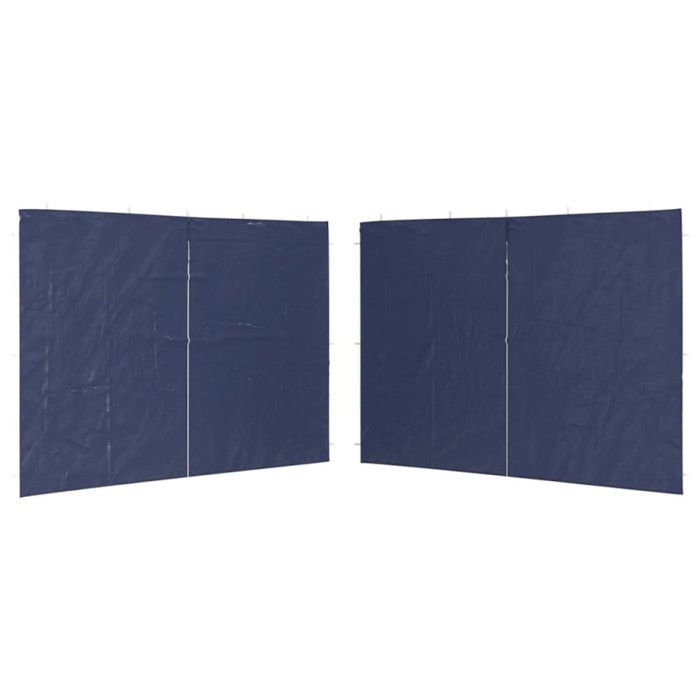 Paroi de tente - vidaXL - 2pcs - PE résistant aux UV - Fixation avec attaches - Bleu