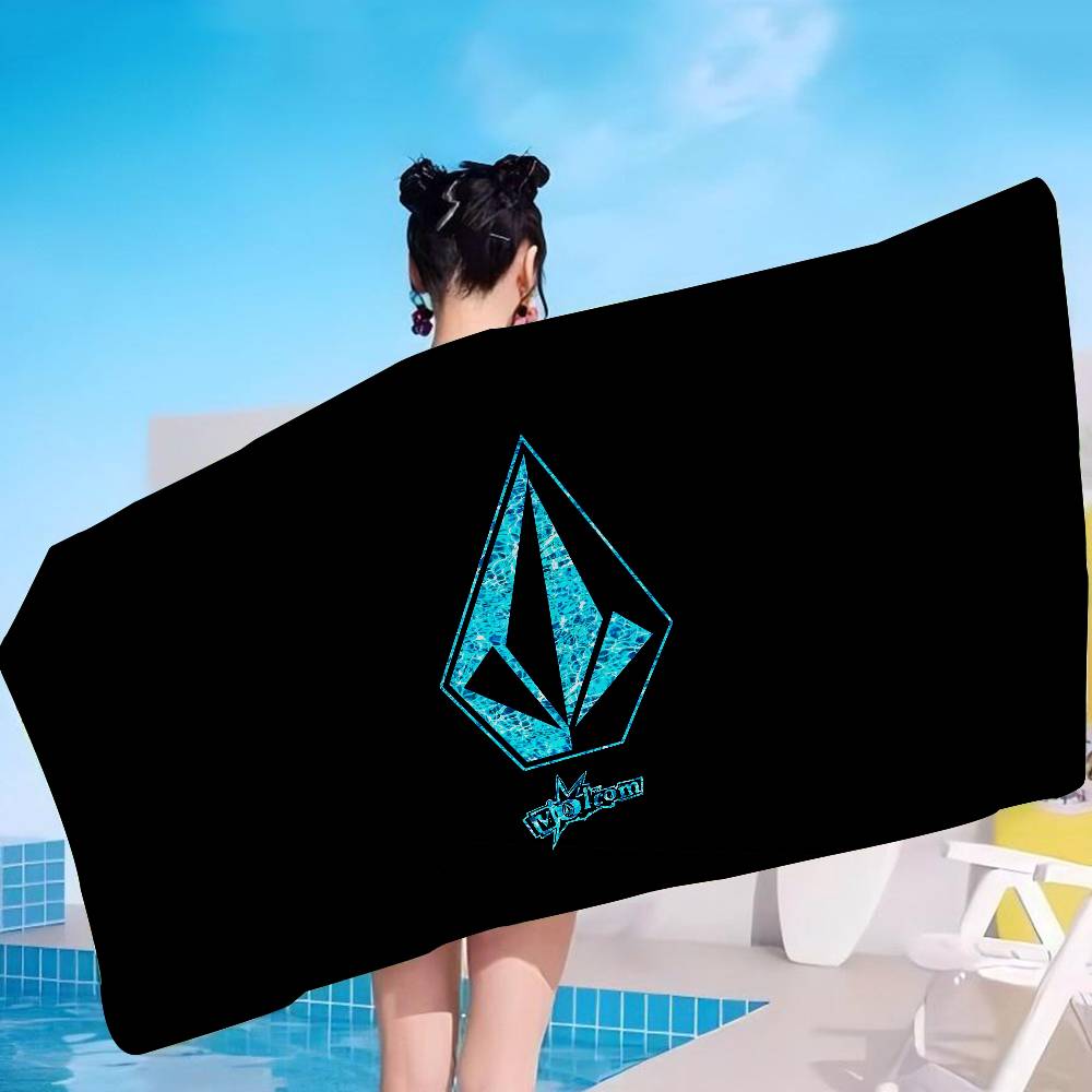 V-Volcoms LOGO Mikrofaser Bedrucktes Strandtuch Bergsteigen Yoga Strand Schwimmen Laufen Saugfähiges Weiches Handtuch