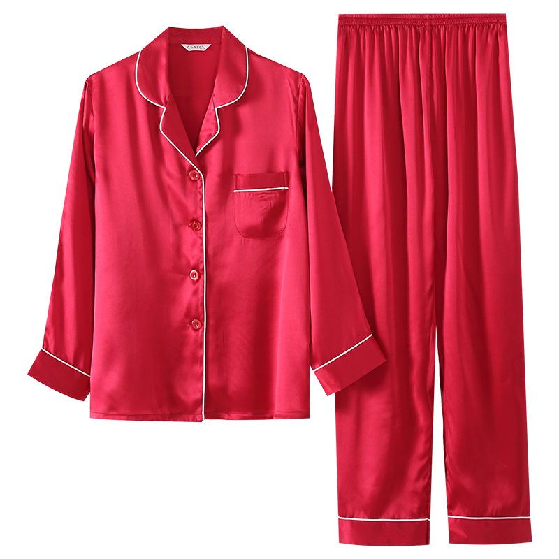 Shanmuer Women's Mulberry Silk Pajama Set - Two-Piece, Wearable Outdoors, Spring/Autumn