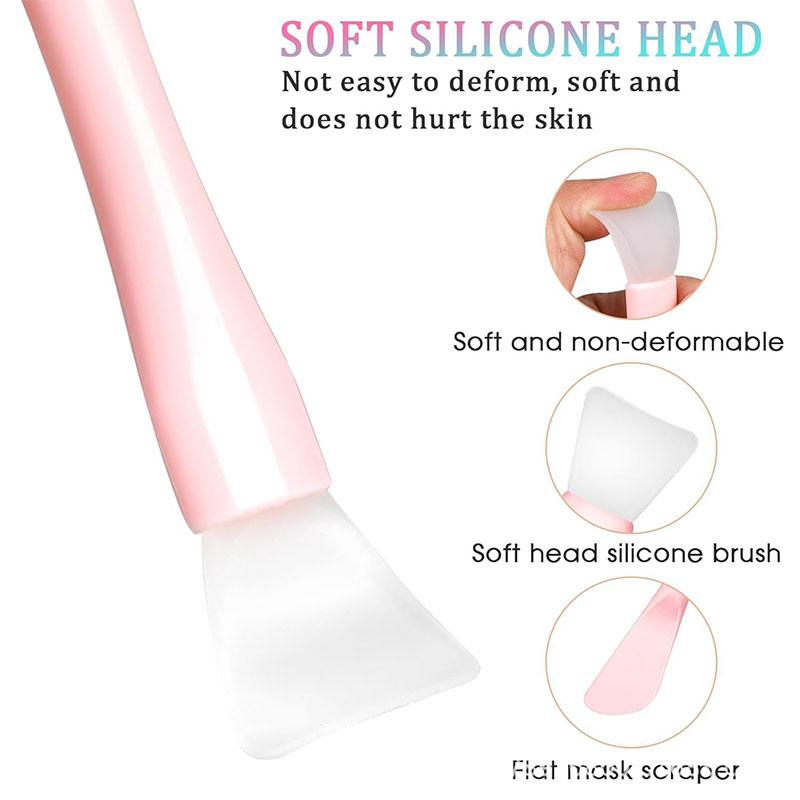 30/50/100PCS Silicone Facial Mask Brush Soft Head With Scraper Integrated Mud Film DIY Adjusting Beauty Tools Cream Cosmetics