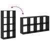 Bookshelf Black Oak Look 69.5 x 29 x 137.5 cm
