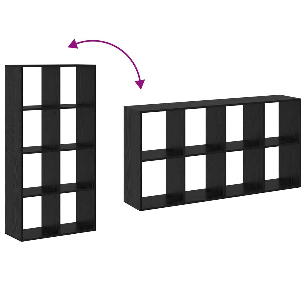 Bookshelf Black Oak Look 69.5 x 29 x 137.5 cm