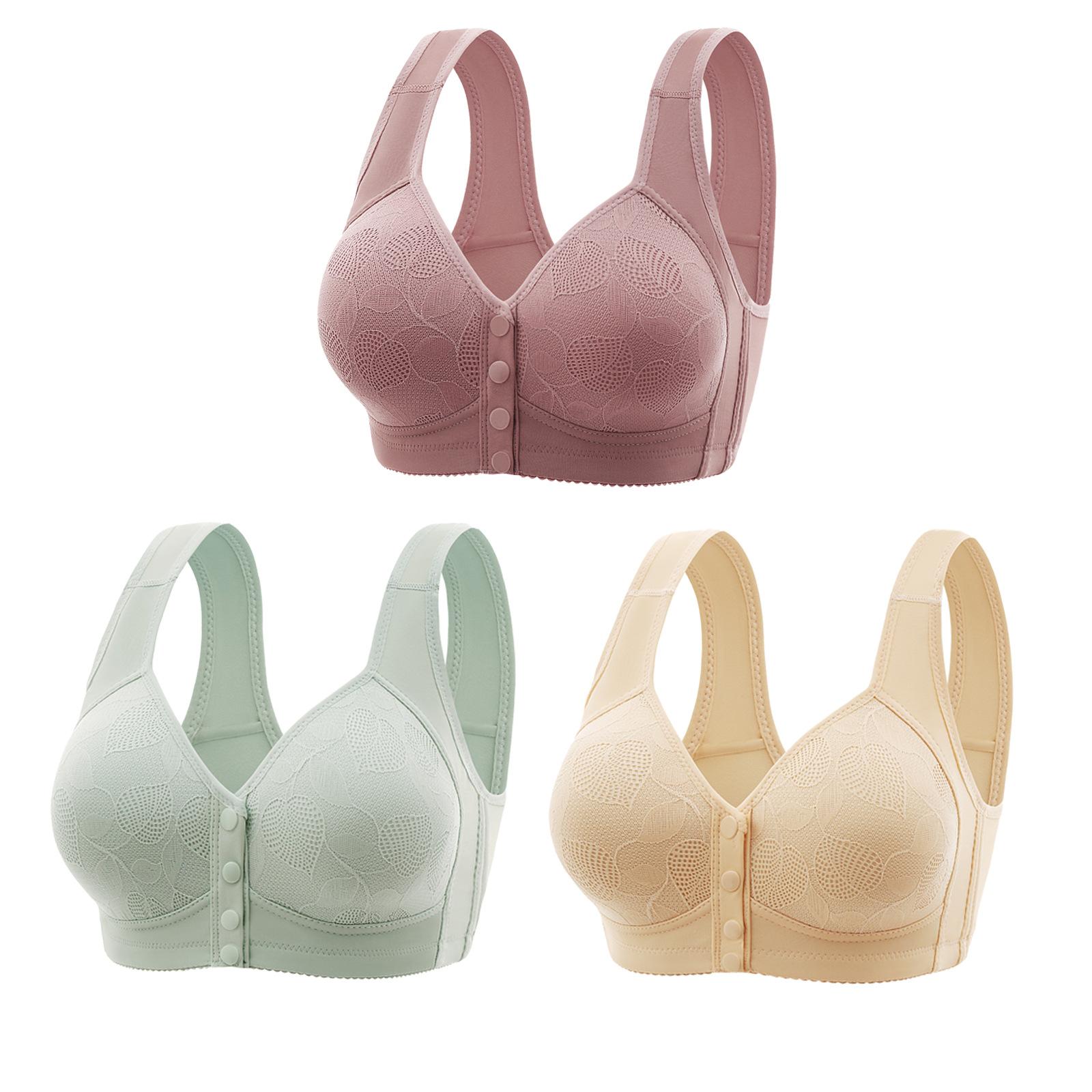 

Тонкий бюстгальтер свободного покроя с пуговицами спереди без стального кольца, регулируемая большая чашка, женское нижнее белье с красивой спинкой, 3 шт. 80C*3pcs