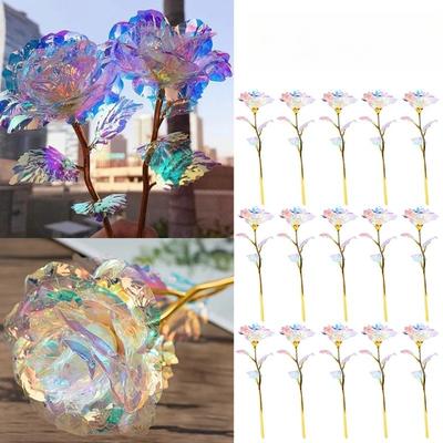 Roses Creative Gift Valentine's Day Creative Gift 24K Foil Plated Rose Gold Rose Lasts Forever Love Wedding Decor Lover