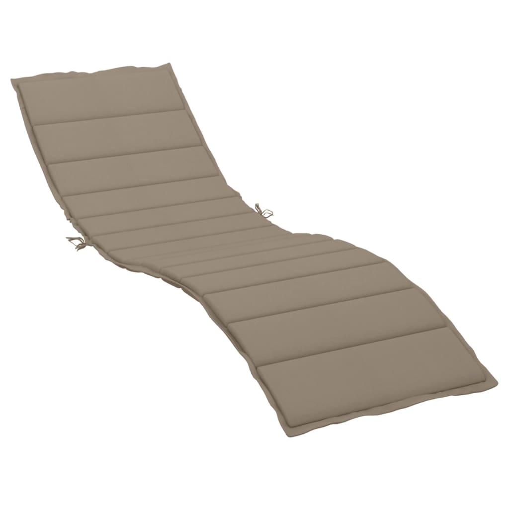 vidaXL Sun Lounger Cushion Taupe 200x70x3 Cm Oxford Fabric