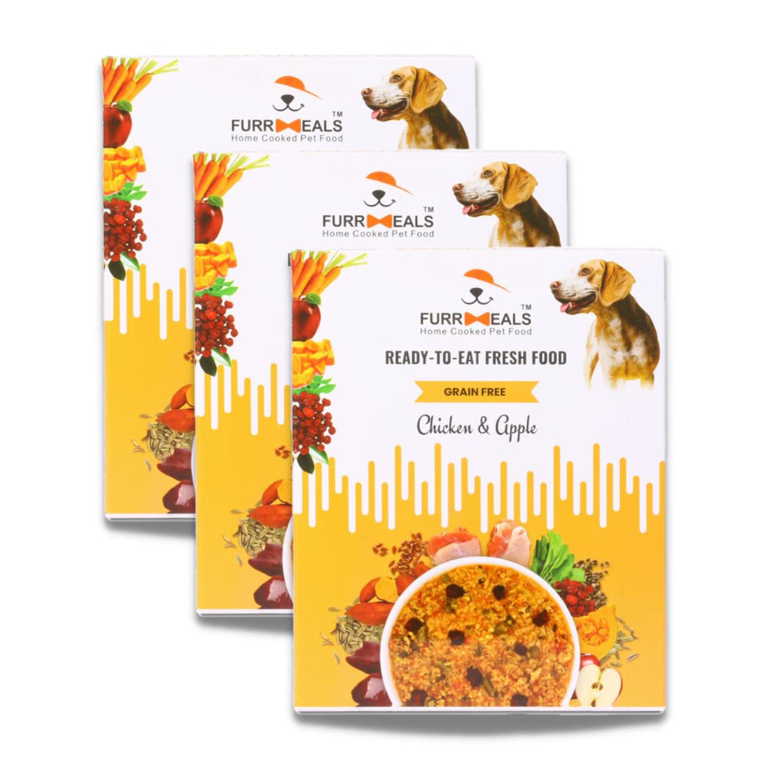 

FurrMeals Беззерновой влажный корм для собак с курицей и яблоком, готовый к употреблению, без глютена, 200 г