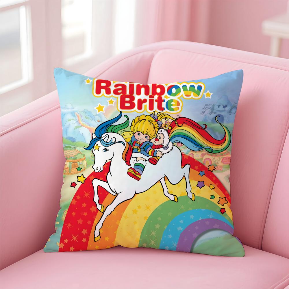 Cute R-Rainbow B-Brite Cushion Cover Comfortable Reversible Pillow Cover Ideal For Car Sofa Bedroom & Beyond