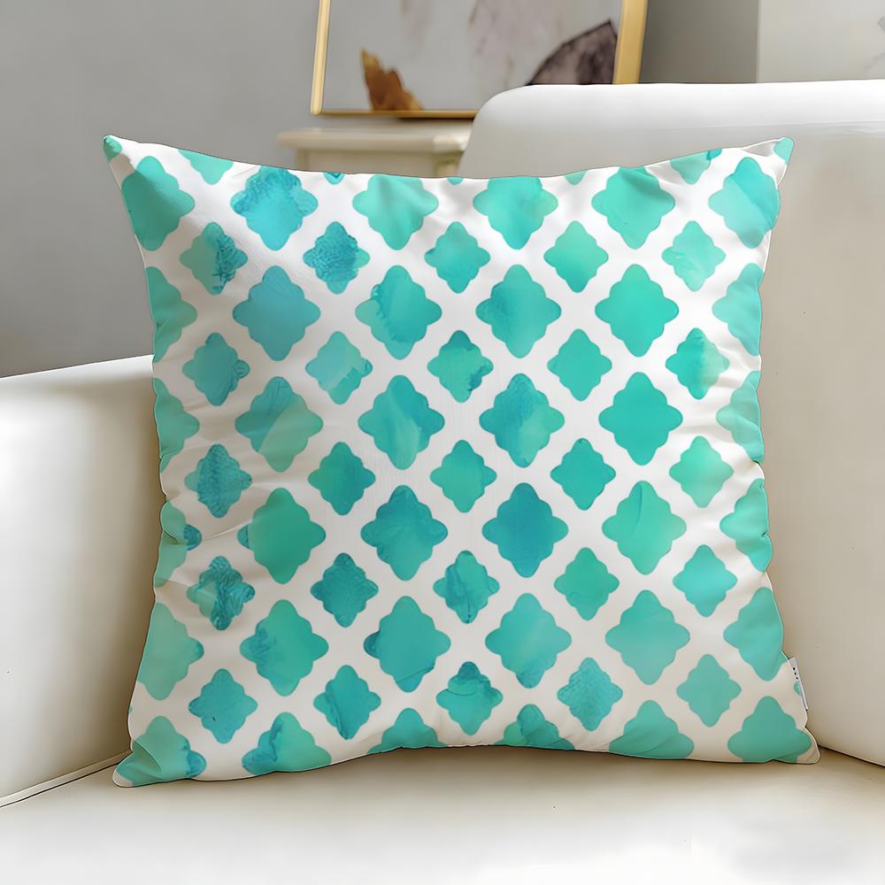 Diamond Pattern Cushion Cover Soft  EasyWash Pillow Case  Versatile for Couch Bed Travel and Office
