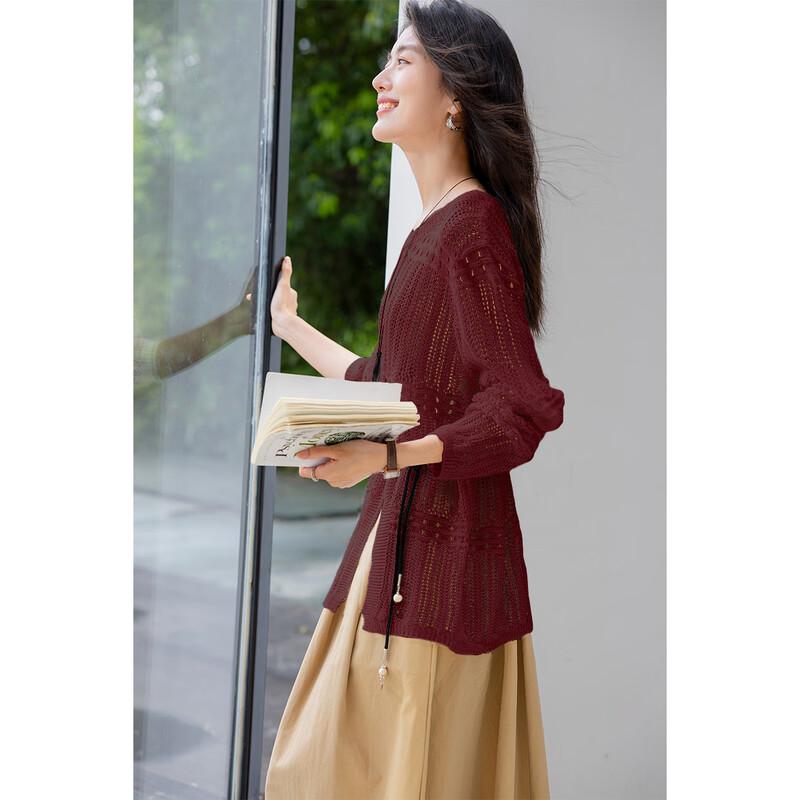 Mokana Women's Simple Hollow Out Knit Cardigan