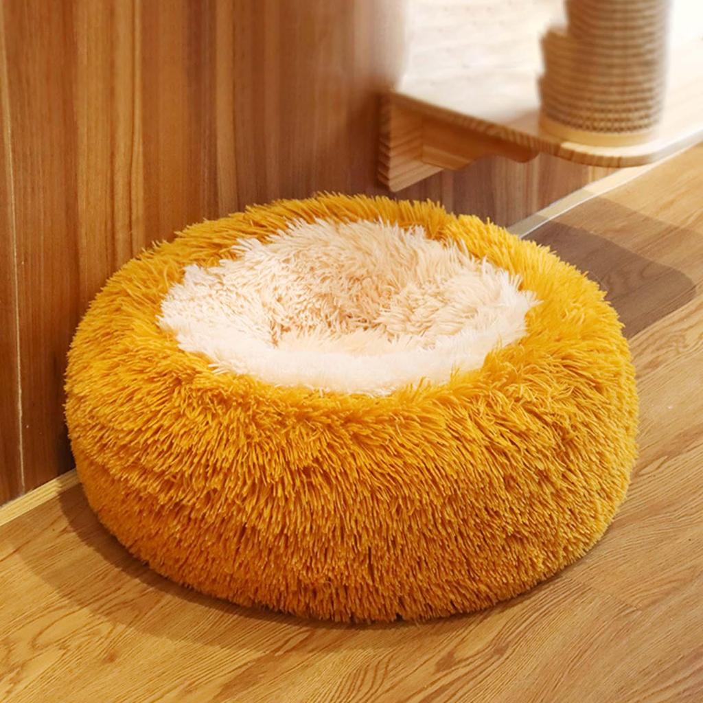 Cat Cushions Bed Diameter Multiple Size Winter Soft Round Sofa Bed Cat Bed for Indoor Cat with Non-Slip Bottom for Small