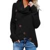 Autumn New Yellow Sweater Pullover Button High Lapel Solid Color Women's Long Sleeved Needle Casual Versatile