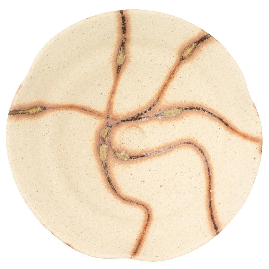 Marui Seito Shigaraki Ware Hechimon Small Bowl, Approx. 11cm Diameter, Fireplace, Ivory, MR-3-4076