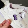 Spring 2026 Girls' Korean Style Lightweight White Canvas Shoes with Cute Kitty Design