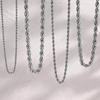 Classic 2/3/4/5MM Gold Plated Stainless Steel Rope Twist Chain Necklace for Men Women Waterproof Fade Resistant