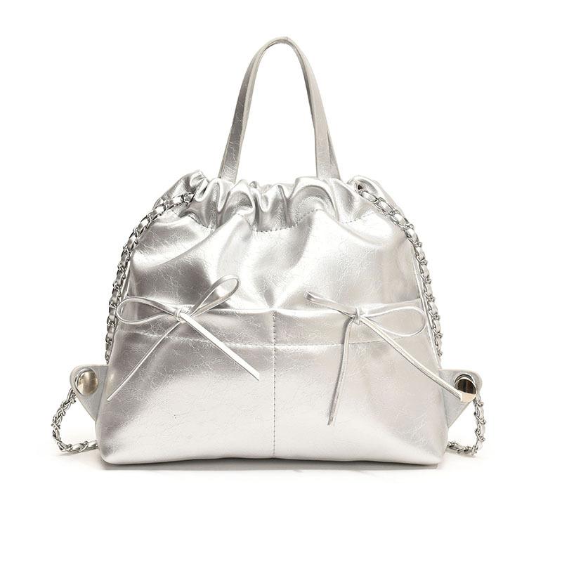 

Весенняя сумка-цепочка с бантом, женская маленькая свежая сумка на плечо, женская модная плиссированная сумка-ведро