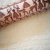 Popular Reindeer Print Laser-Engraved Wooden Rolling Pin for Christmas Cookie Baking