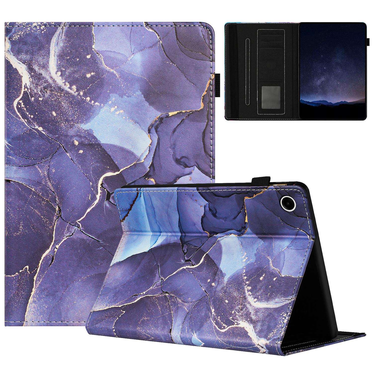 

For Lenovo Tab M10 Plus (3rd Gen) Case Auto Wake/Sleep PU Leather Folding Stand Cover Marble Pattern D