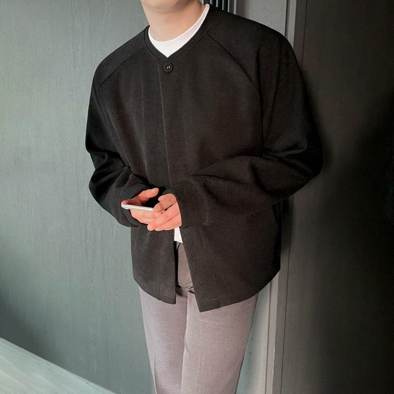 Woolen Jacket Men's Autumn New Korean Style Loose Casual Short Coat Cardigan Top