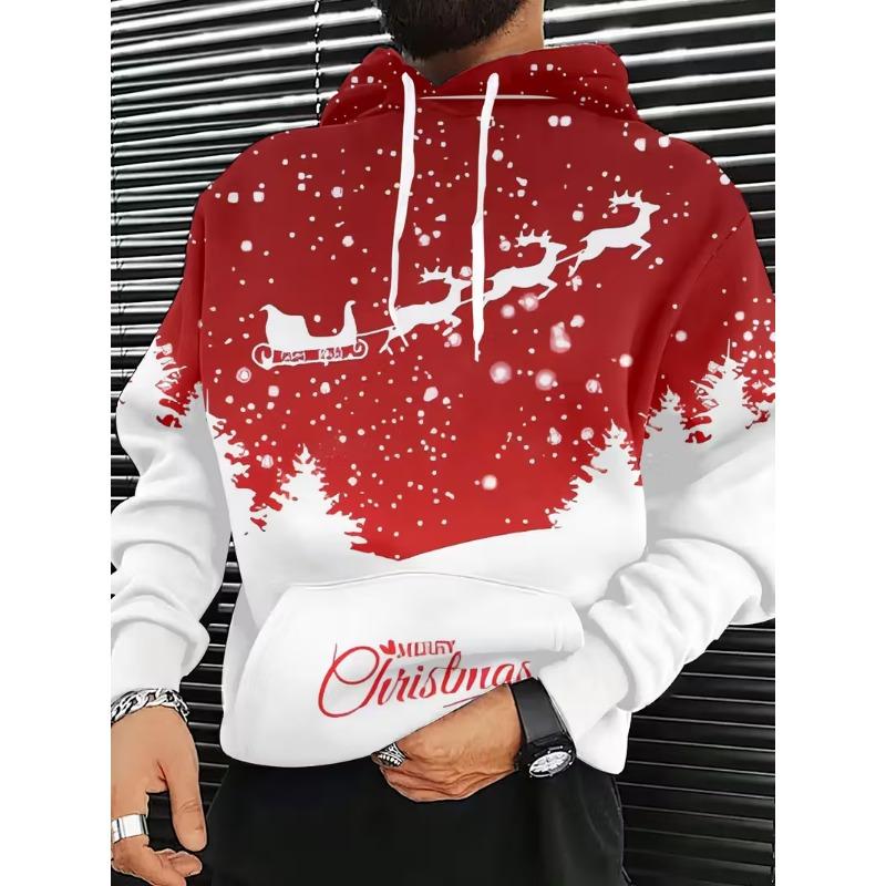 Herren 3D Weihnachtsmann Aufdruck Kapuzenpullover Hoodie Pullover Weihnachten Damen Freizeit Winterkleidung Kostümpartys
