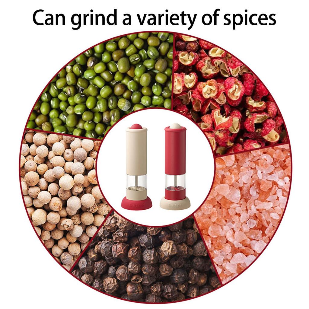 Rechargeable Peppercorns Grinder with Transparent Window Adjustable Coarseness Electric Spices Mill Kitchen Accessory