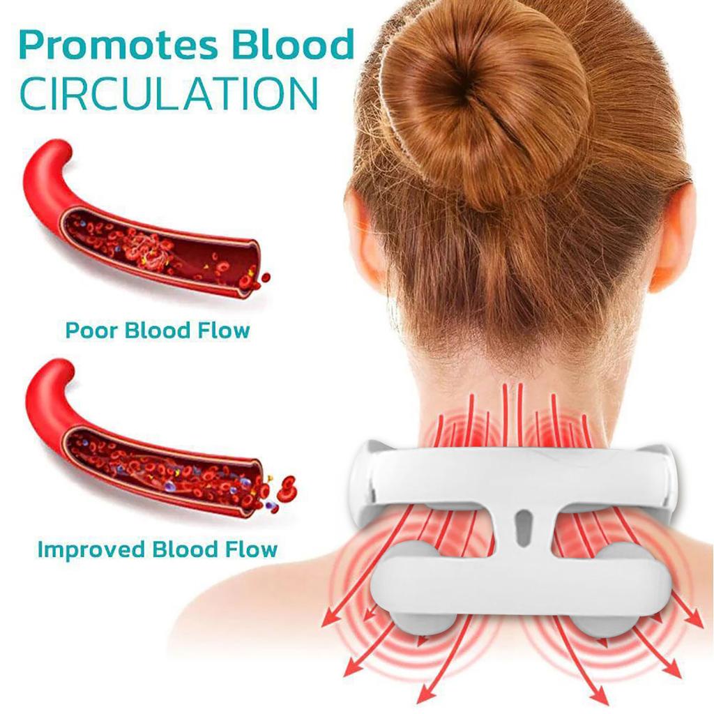 Electric Neck Massager With Heat 6 Modes USB Charging Constant Temperature For Muscle Relax Neck Pain Relief