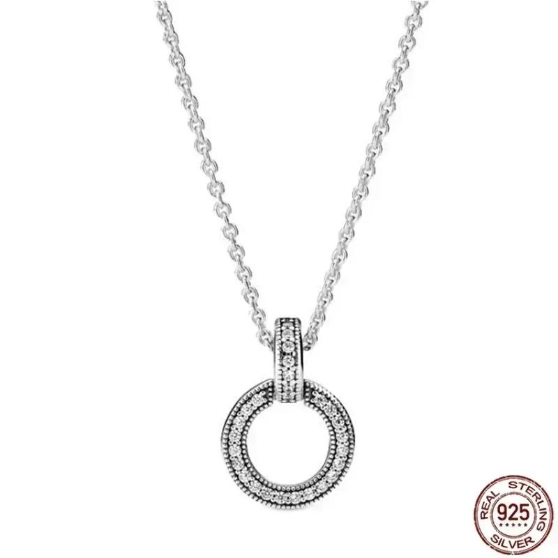 Collana a Cuore in Argento 925 Regalo di Natale Compleanno per Donne Gioielli Rotondi Lucidi Raffinati Fascino Classico Sorpresa