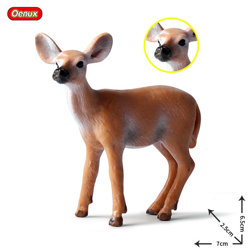 Oenux Mini Christmas Trees Cedar Woodland Animals Cake Toppers Accessory Fox Deer Rabbit Squirrel Antelope Model Decor Kids Toy