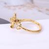 Zircon Rotatable Ring Adjustable Crystal Flower Ring Temperament Flower Opening Ring  Daily Wear