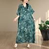 DIMANAF 2026 New Women Plus Size Summer Casual Long Dress Cotton Loose Oversize Maxi Print Floral Beach Sundress