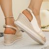 Fashion Summer Women Sandals Back Strap Wedges Sandals Women 2025 Plus Size Thick Bottom Sandles Woman High Heel Platform Casual Sandals