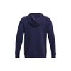 Under Armour Solid Color Hooded Pullover Long Sleeve Sweatshirt Men sweatshirt Dark-Blue 1373880-410