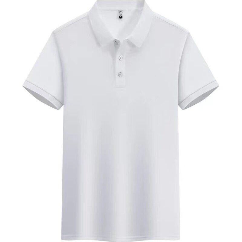 Men s White Classic Basic Short Sleeve Polo Shirt For Daily Business Casual S белый