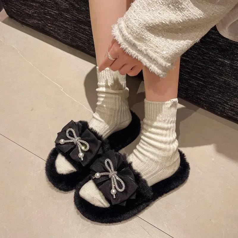 Fashion 2024 New Shoes for Women Slip-on Women's Slippers Fashion Butterfly-knot Daily Slippers Women Hot Sale Peep Toe Flat Slippers
