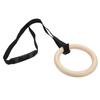 1 Pair Wooden Gymnastic Rings with Adjustable Buckle Straps 330lbs Capacity Pull Up Exercise Rings for Home Gym Workout