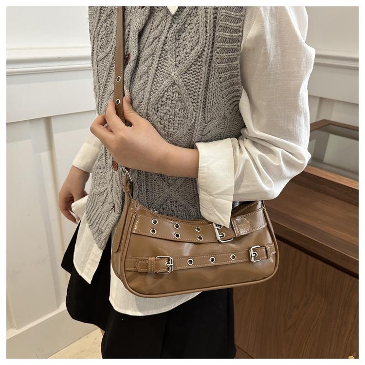 New Korean Style Underarm Bag for Women Soft Touch Faux Leather Shoulder Purse Minimalist Design Chic Handbag