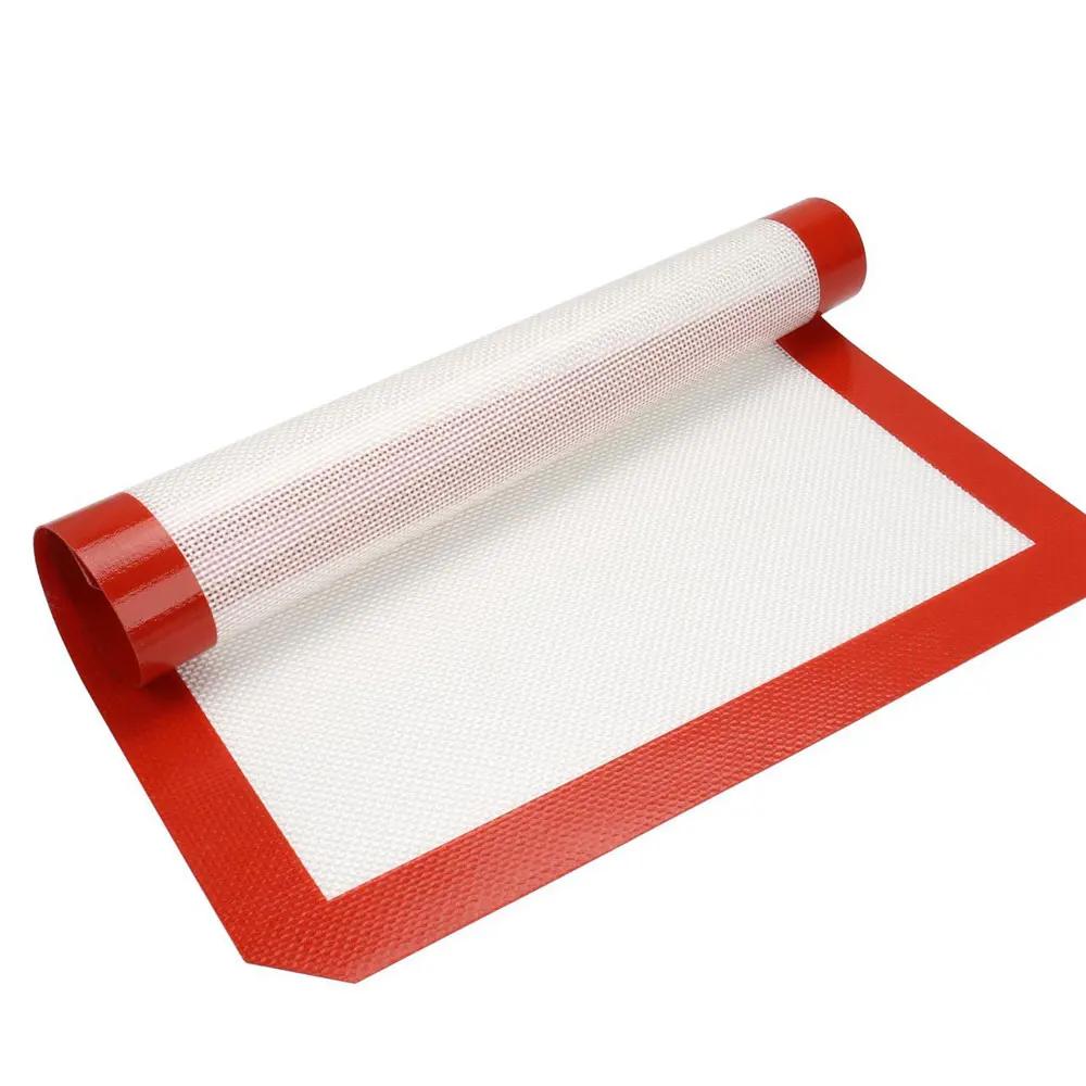 High Temperature Silicone Baking Mat Platinum Food Grade Non Stick Fibreglass Rectangular Macaron Baking Pad 21x30cm