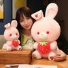 28/40/50CM Kawaii Strawberry Rabbit Plush Pillow Pink Bunny Dolls Stuffed Soft Animal Cushion Girls Kids Birthday Xmas Gifts